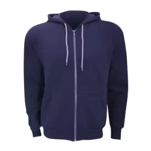 Canvas Unixex Zip-up Polycotton Fleece Hooded Sweatshirt / Hoodie (XS) (Navy Blue)