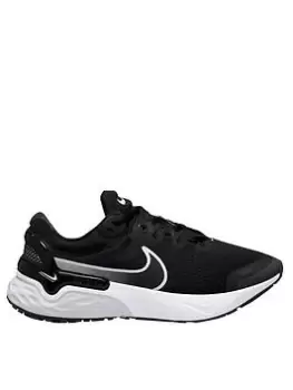 Nike Renew Run 3 - Black/White, Size 4, Women