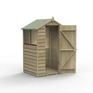 Forest Garden 4X3 Ft Apex Overlap Wooden Shed With Floor - Assembly Service Included