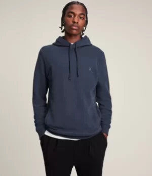 AllSaints Mens Raven Pullover Hoodie, Immersive Blue, Size: L