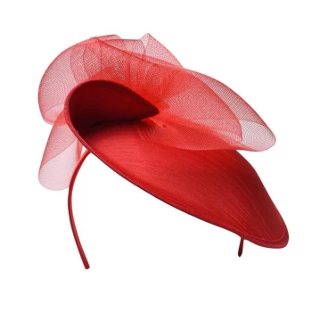 Biba Fold Over Detail Saucer Fascinator - Red