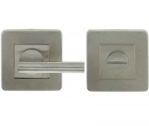 LocksOnline Stainless Steel Square Easy Turn Bathroom Door Lock Set