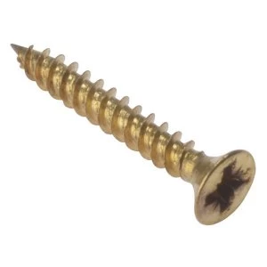 ForgeFix General Purpose Pozi Compatible Screw CSK TT Electro Brass 1.1/2in x 12 Box 200