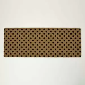 Homescapes - Spotted Coir Double Door Mat Runner 120 x 45cm - Black & Brown