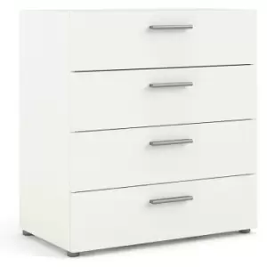 Pepe Chest of 4 Drawers in White Woodgrain - Ash White