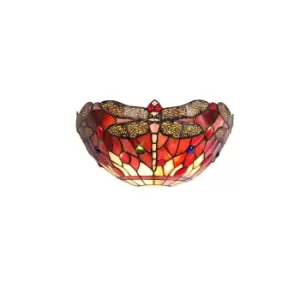 Tiffany Wall Lamp, 2 x E14, Purple, Pink, Crystal