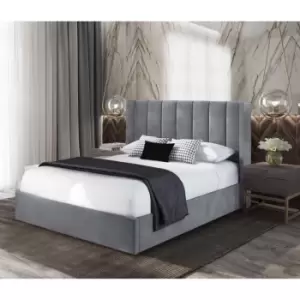 Marilynn Bed Super King Plush Velvet Steel