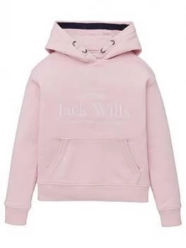 Jack Wills Girls Script Hoodie - Pink, Size Age: 12-13 Years, Women