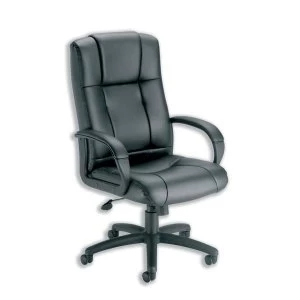 Trexus Intro Sussex Manager Chair Back H670mm W530xD520xH500 600mm Leather Black