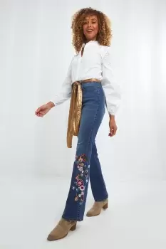 Floral Embroidered Jeans