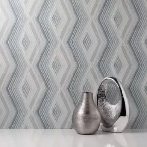 Aura Blue Geometric Wallpaper Blue