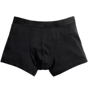 Fruit Of The Loom Mens Classic Shorty Cotton Rich Boxer Shorts (Pack Of 2) (M) (Black)