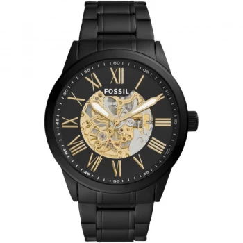 Fossil Flynn Automatic Watch Black & Gold