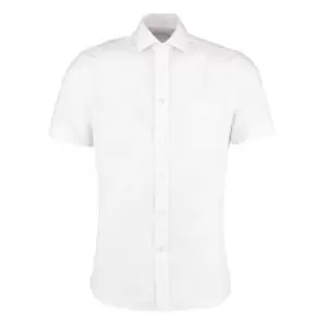 Kustom Kit Mens Premium Non Iron Short Sleeve Shirt (14.5inch) (White)