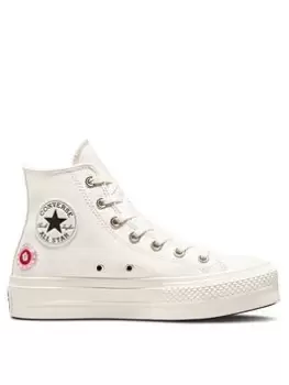 Converse Chuck Taylor All Star Lift Canvas Hi-Top - Off-White/Pink, Off White/Pink, Size 5, Women