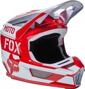 FOX V2 Nobyl Motocross Helmet, white-red, Size S, white-red, Size S