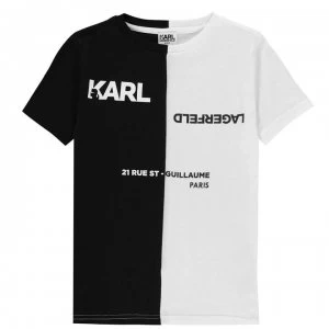 Karl Lagerfeld Junior Boys Colour Block T Shirt - White/Black N50