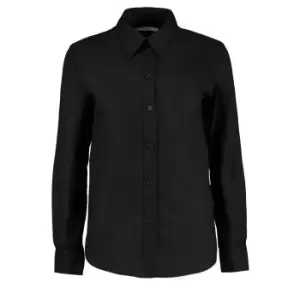 Kustom Kit Ladies Workwear Oxford Long Sleeve Shirt (22) (Black)