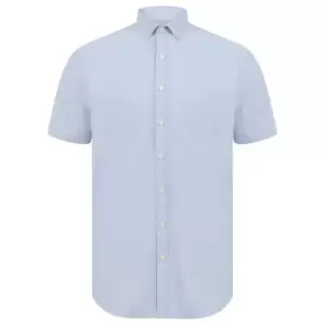 Henbury Mens Modern Short Sleeve Slim Fit Oxford Shirt (XXL) (Blue)