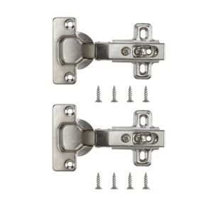 Nickel effect Metal Unsprung Concealed hinge Pack of 2