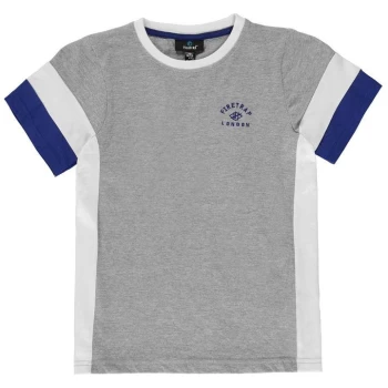 Firetrap Short Sleeve T Shirt Junior Boys - Panel Grey