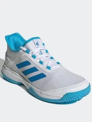 adidas Adizero Club Tennis Shoes, White/Blue, Size 5.5 Older