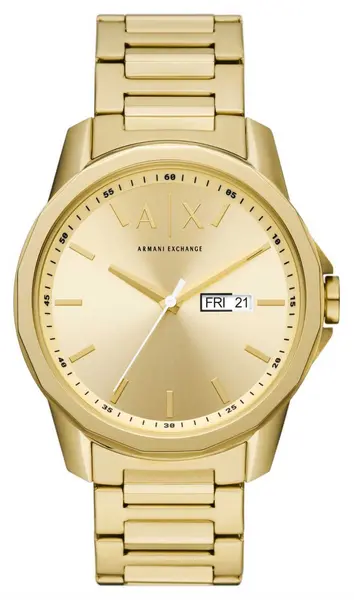 Armani Exchange AX1734 Mens Gold Dial Gold Stainless Watch