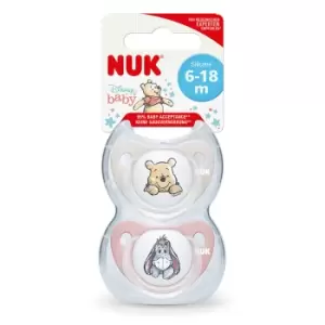 NUK Winnie The Pooh Silicone Soothers 6-18 Months Girl