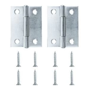 Lightweight Zinc Effect Metal Butt Hinge Pack of 2