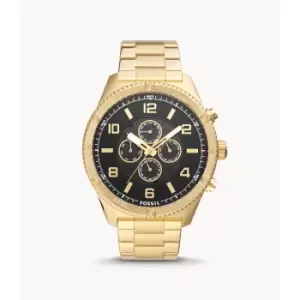 Fossil Mens Brox Automatic Gold-Tone Stainless Steel Watch - Gold