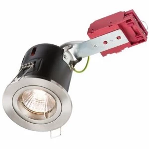 KnightsBridge GU10 50W 230V LED Compatible IC Fire Rated Fixed Downlight - Brushed Chrome