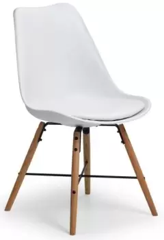 Julian Bowen Kari White Seat & Oak Legs Dining Chair