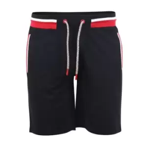 Duke Mens Dagenham D555 Loop Back Kingsize Shorts (7XL) (Black/Red)