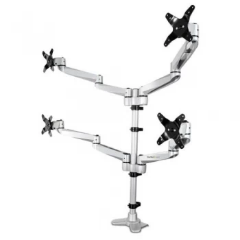 Up to 27" Quad Monitor Mount Silver