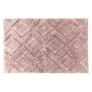 Diamond Tufted Bath Mat Blush