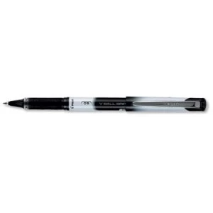 Pilot VBall VB5 Rollerball Pen with Rubber Grip 0.5mm Tip 0.3mm Line Black Pack of 12 Pens