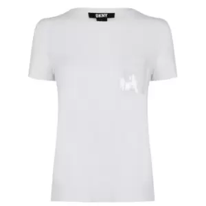 DKNY Sequin Pocket T Shirt - White