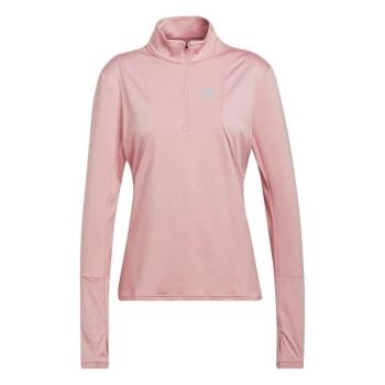 adidas Half Zip Top Womens - Light Pink