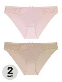 DORINA Faith 2 Pack Briefs - Pink/Nude, Pink/Nude, Size 20, Women