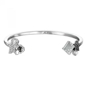 Ladies Karl Lagerfeld Silver Plated Eclectic Stud Cluster Bracelet