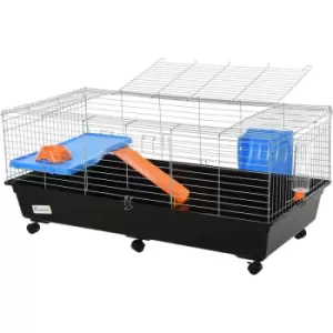 Small Animal Cage Rabbit Guinea Pig Hutch Pet Play House w/ Platform - Pawhut