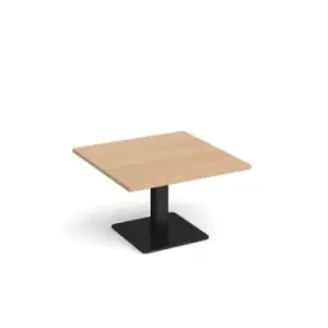 Brescia square coffee table with flat square Black base 800mm - beech