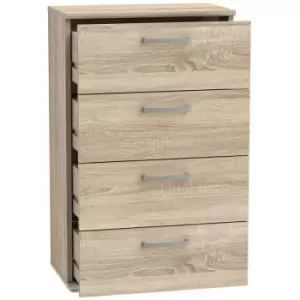 Forte Modern 4 Drawer Chest of Drawers - Sonoma Light Oak - Sonoma Light Oak