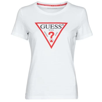 Guess SS CN Original TEE womens T shirt in White - Sizes S,M,L,XL,XS