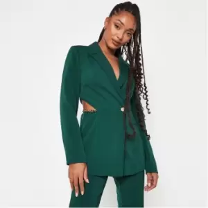 Missguided Slim Fit Chain Detail Blazer - Green