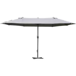 Sun Umbrella Canopy Double-sided Crank Sun Shade Shelter 4.6M Grey - Outsunny