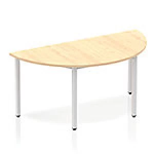 Impulse Semi-circle Table 1600 Maple Box Frame Leg Silver