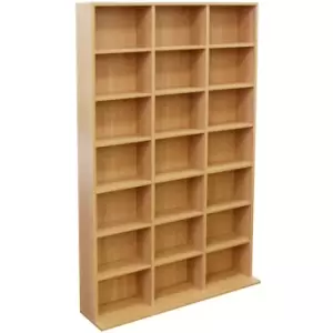 Techstyle Pigeon Hole 588 Cd / 378 DVD Bluray Media Storage Shelf Unit Beech