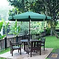 OutSunny Patio Umbrella Steel, Aluminum, Polyester Green