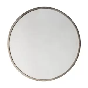 Gallery Interiors Higgins Round Mirror in Antiuqe Silver